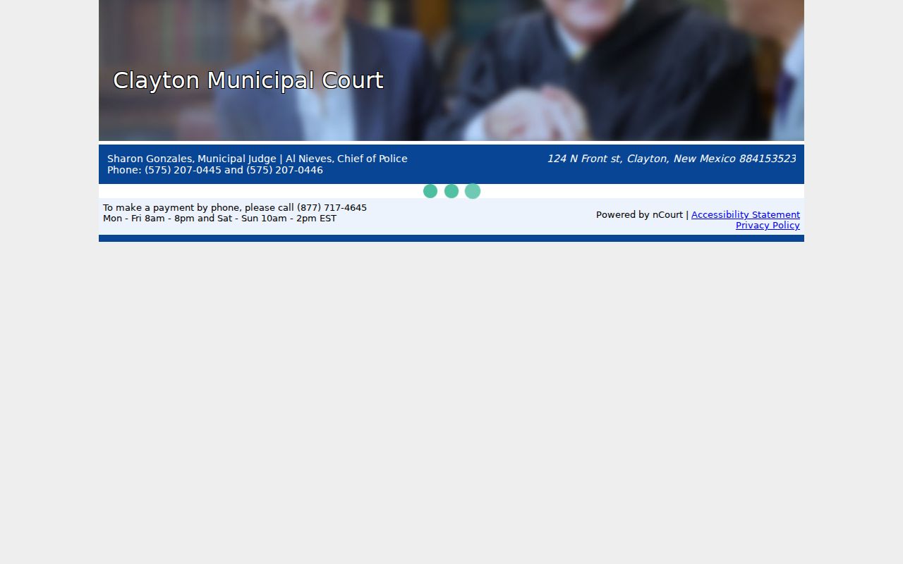Union County traffic warrant records Clayton Municipal Court payment page